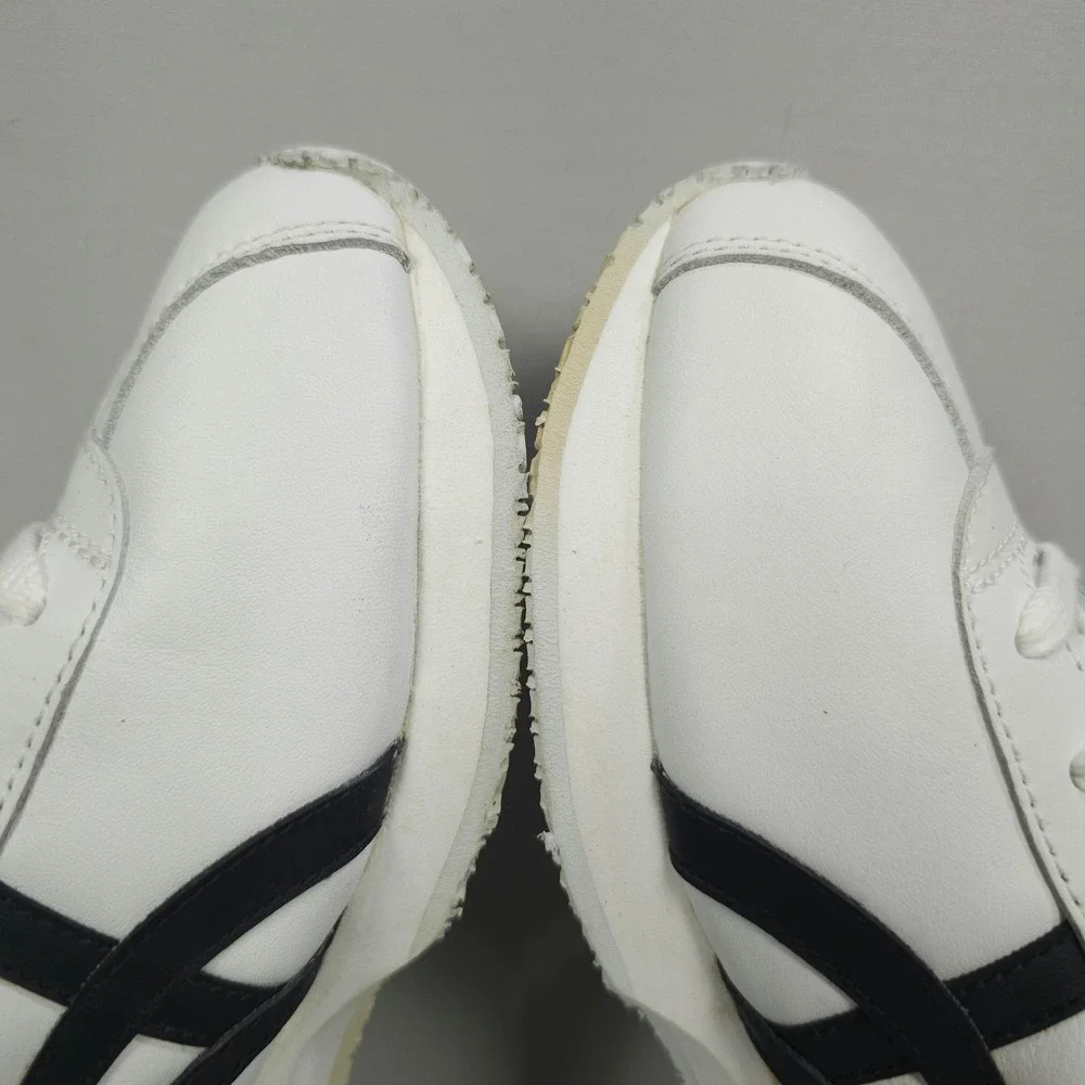 Vintage Asics Cheer Shoes Women 9.5 White Black Leather NCA Cheerleading